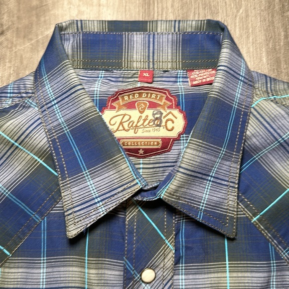 Rafter-C Red Dirt Collection Western Long Sleeve Pearl Snap Button Shirt - XL - Picture 8 of 8